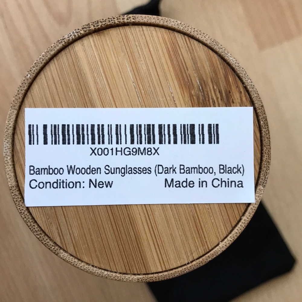 NWT Frank taylor bamboo wooden sunglasses black - Picture 4 of 5